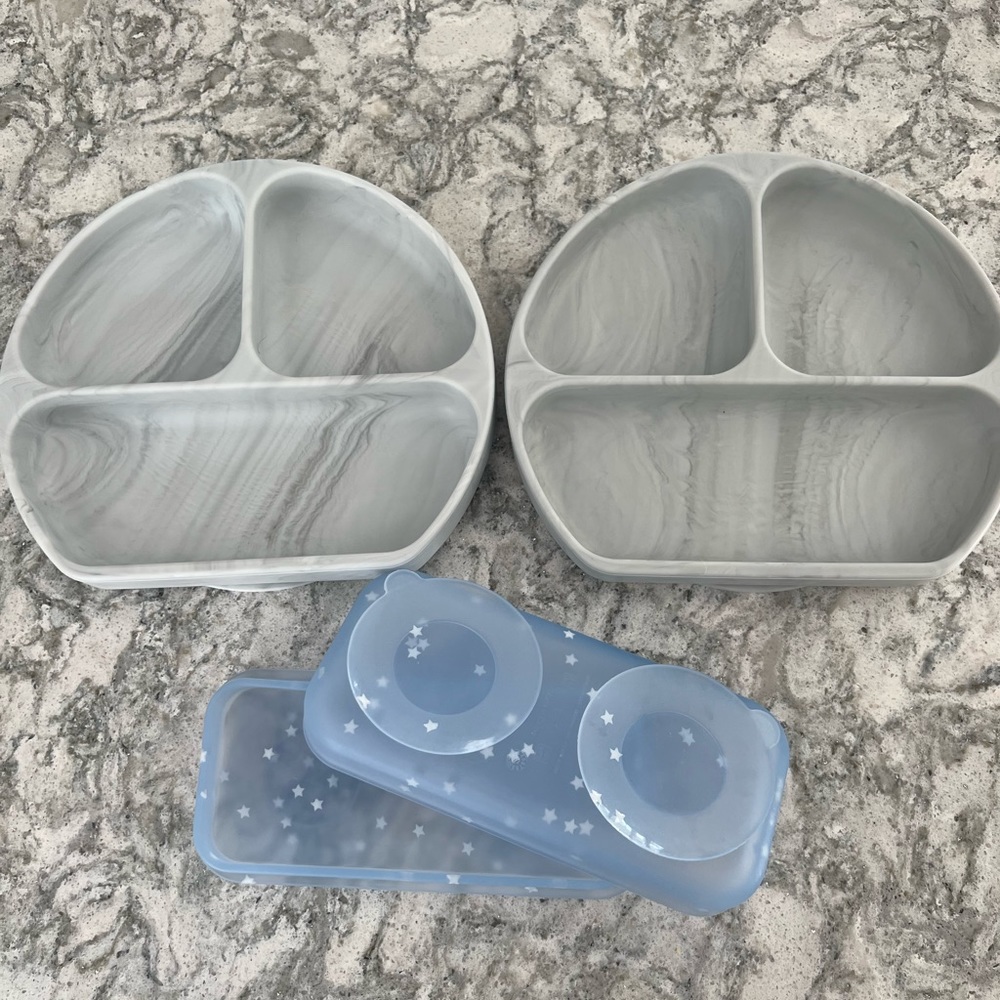 Silicone Baby Plates and Snack Container/Tray